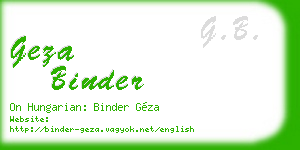 geza binder business card